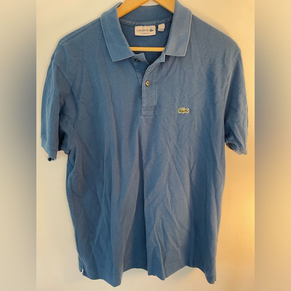 Lacoste Classic Mens Large‎ Blue Polo Short Sleeve